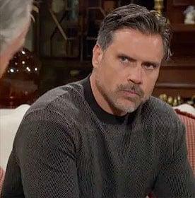 Nick's grey colorblock sweater on The Young and the Restless