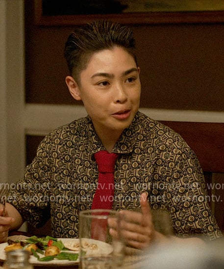 Nico's geometric print shirt on Will Trent