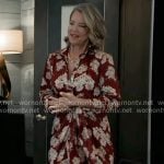 Nina’s red floral shirtdress on General Hospital