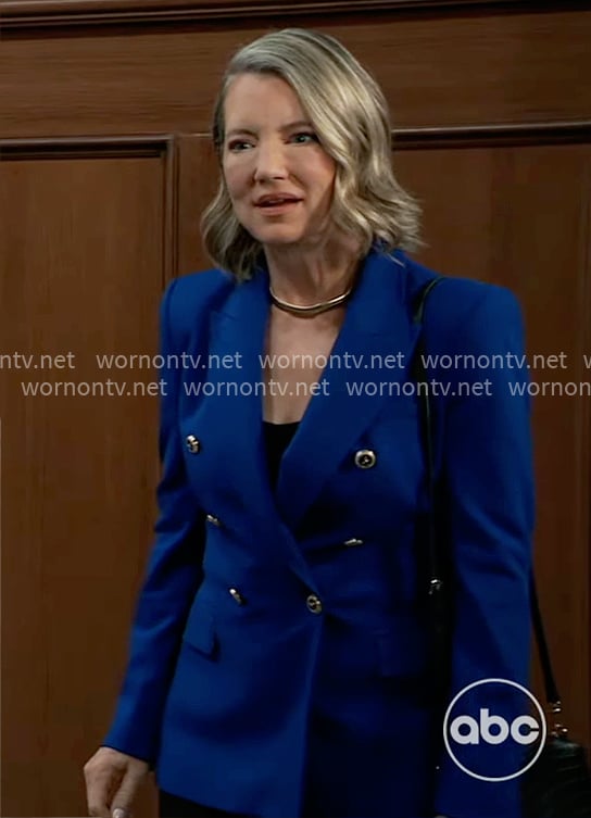 Nina’s blue blazer on General Hospital