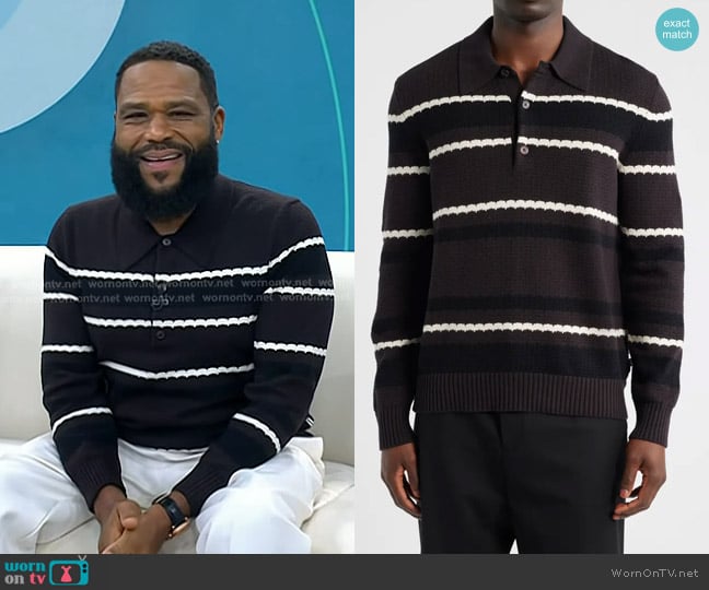 Anthony Anderson’s brown striped polo sweater on Today