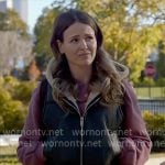 Novak's leather and shearling hooded vest on Chicago Fire