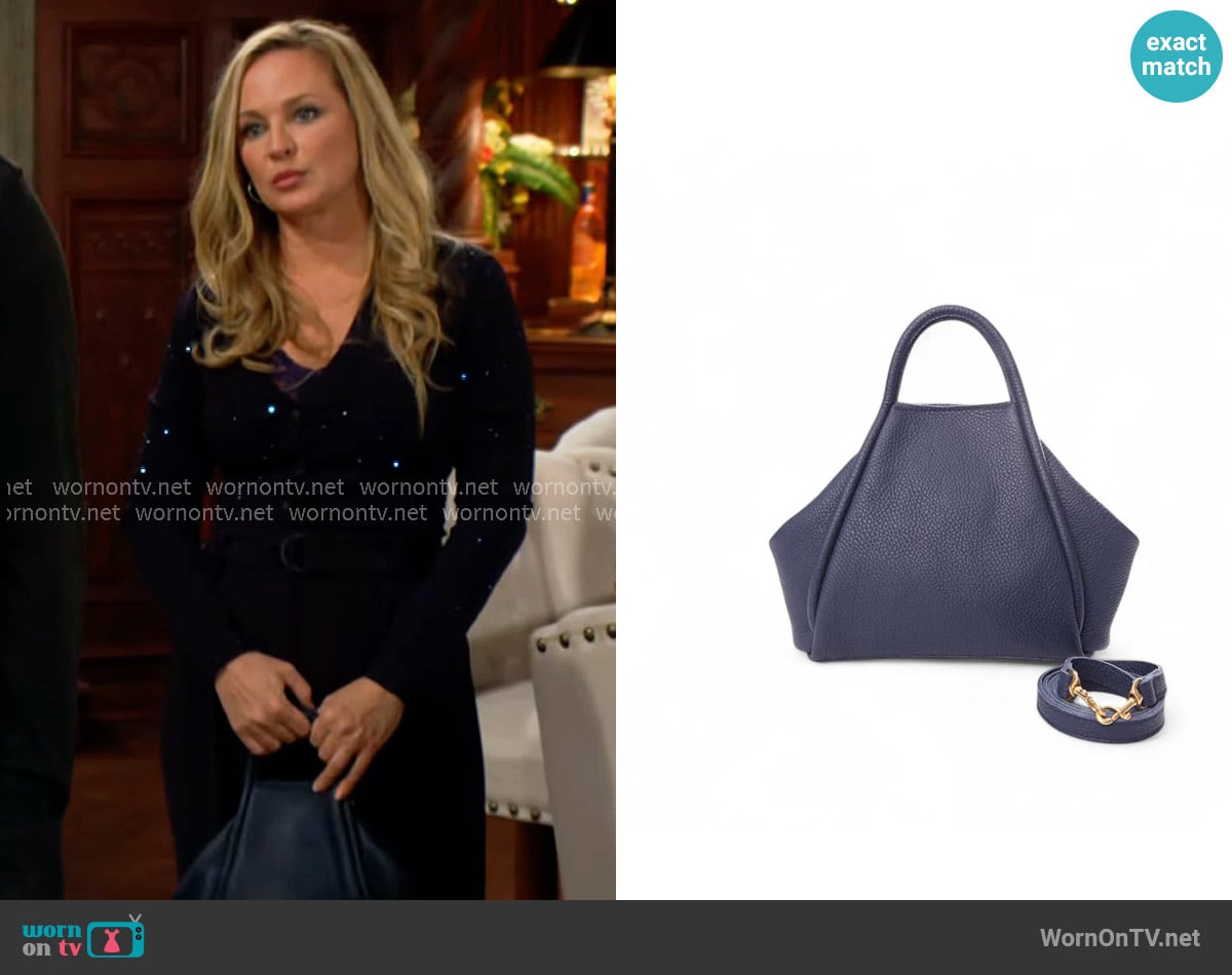 Oliveve Original Taya Top Handle Crossbody in Insignia Italian Buffalo Cowhide Leather worn by Sharon Newman (Sharon Case) on The Young and the Restless