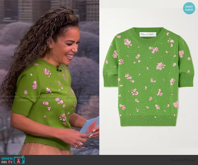 Sunny’s green floral top on The View