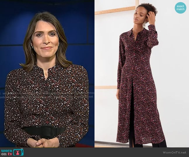 & Other Stories Micro Floral Midi Shirt Dress worn by Molly Hunter on Today