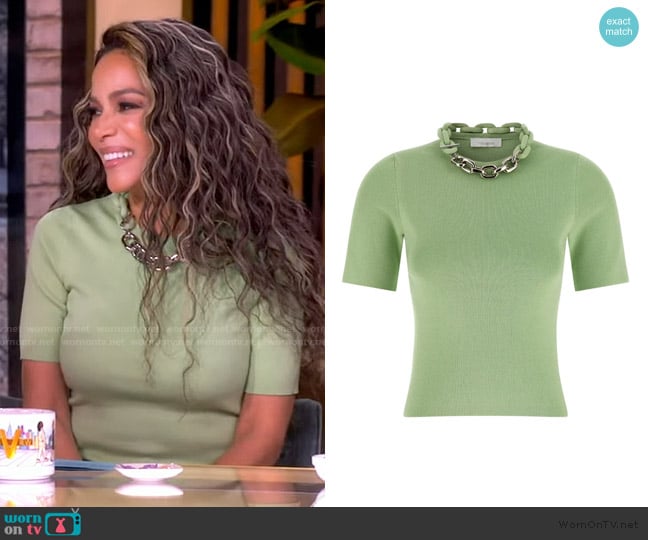 Paco Rabanne Chain Detail Knitwear worn by Sunny Hostin on The View