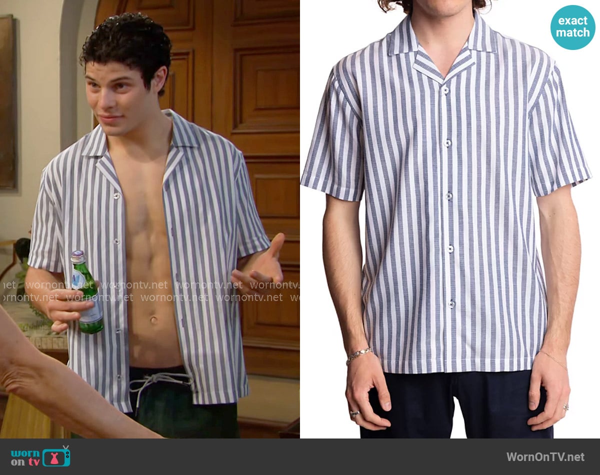 RJ’s striped shirt on The Bold and the Beautiful