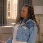 Regina’s patchwork cropped denim jacket on The Upshaws