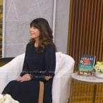 Paula McLain's navy pleated dress on Good Morning America