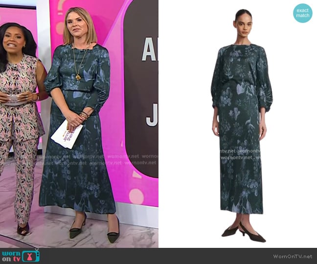 Pearl by Lela Rose Floral Print Top and Skirt worn by Jenna Bush Hager on Today