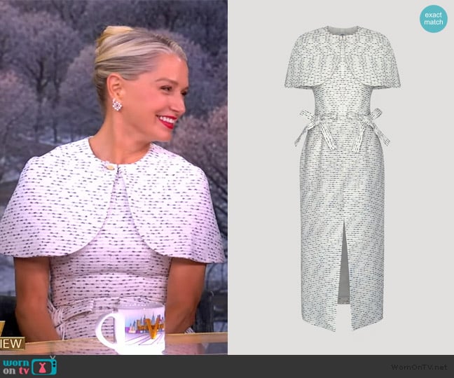 Peggy Hartanto Occiput Dress in Powder White worn by Katherine LaNasa on The View