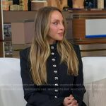 Gabby Bernstein’s pinstripe long jacket on Good Morning America