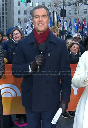 Peter Alexander's navy peacoat on Today