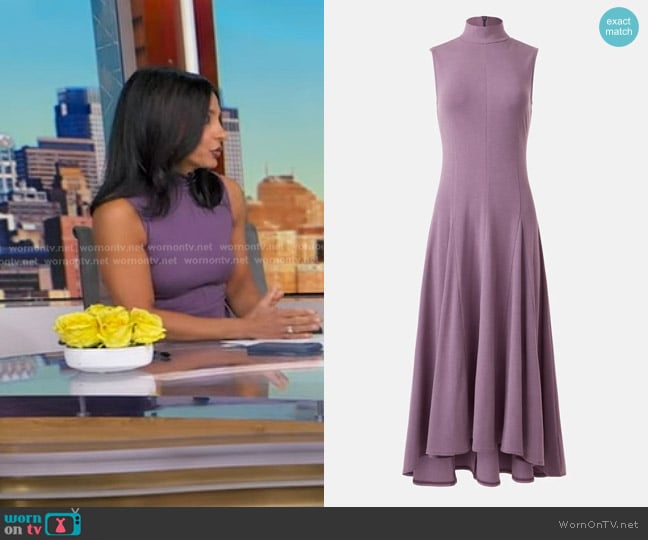 Peter Som Sleeveless Mock Neck Midi Dress worn by Dr. Tara Narula on Good Morning America