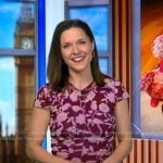 Maggie’s pink floral short sleeve dress on Good Morning America