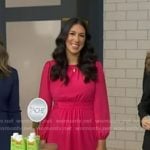 Stefeni Sassos’s pink twisted waist mini dress on Good Morning America