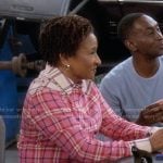 Lucretia’s pink plaid shirt on The Upshaws