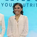 Vanessa Rissetto’s polka dot tie neck mini dress on Today