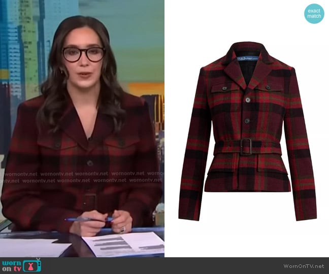 Savannah’s red plaid belted jacket on NBC News Daily
