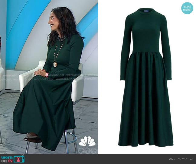 Jacqui Gifford’s green long sleeve midi dress on Today