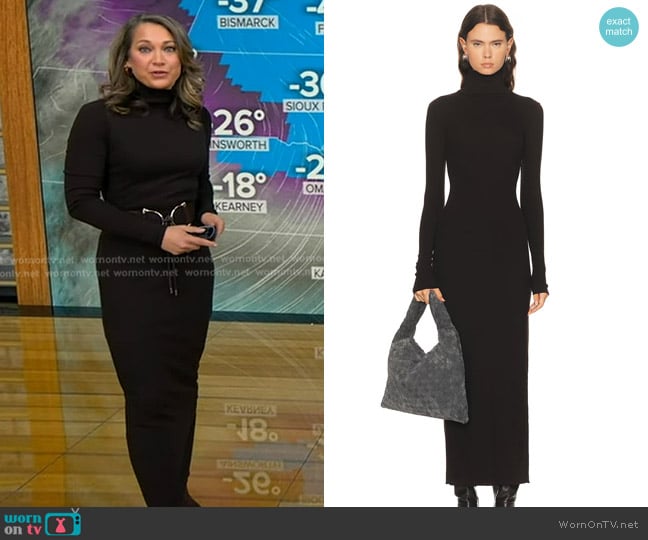 Ginger’s brown turtleneck dress on GMA Ginger’s brown turtleneck dress on GMA