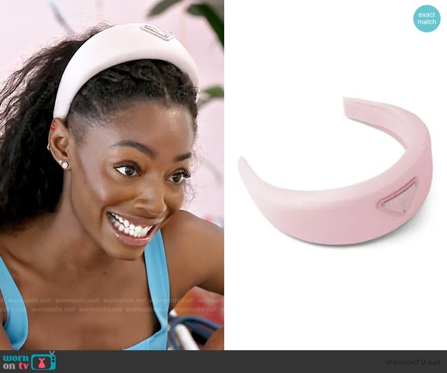 Prada Re-Nylon padded headband worn by Venita Aspen on Southern Charm