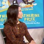 Catherine Price’s floral print ruched dress on Tamron Hall Show