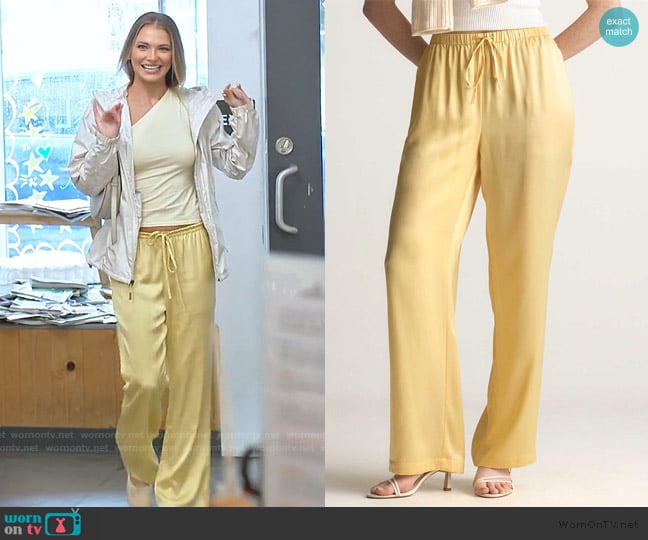 Quince Washable Silk Drawstring Wide Leg Pants worn by Charley Manley on Southern Charm