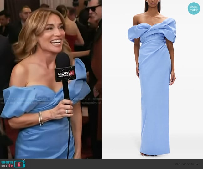 Rachel Gilbert Gia gown dress worn by Kit Hoover on Access Hollywood