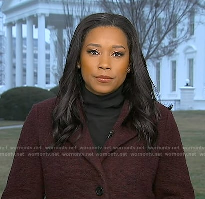 Rachel's burgundy coat on Good Morning America