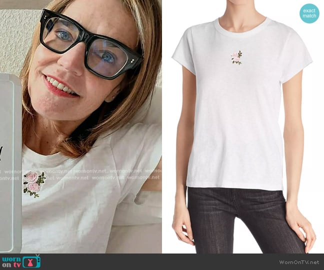 Rag & Bone Floral Embroidered Tee worn by Savannah Guthrie on Today