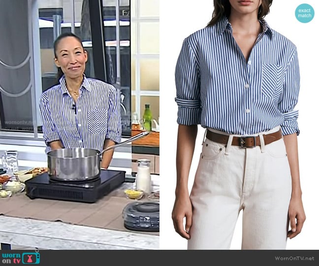 Rag & Bone ICONS Maxine Stripe Button-Up Shirt worn by Joanne Lee Molinaro on Today