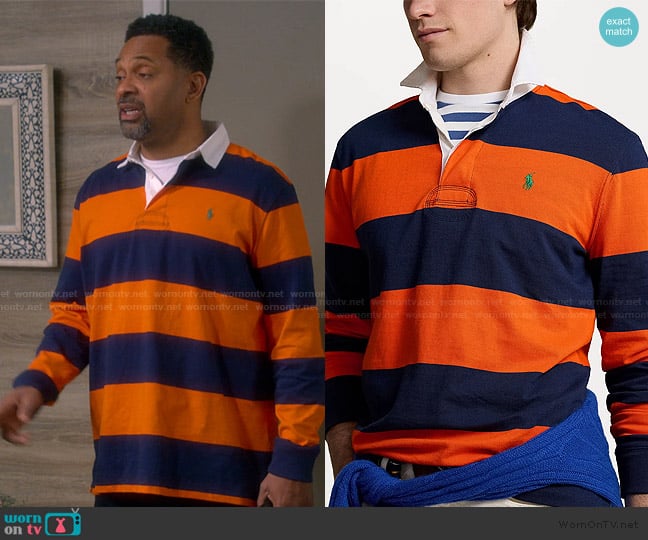 Ralph Lauren The Iconic Rugby Shirt worn by Bernard Upshaw (Mike Epps) on The Upshaws