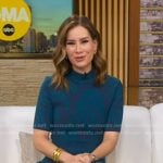 Rebecca's blue paisley knit midi dress on Good Morning America