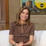 Rebecca’s brown leopard polo top on Good Morning America