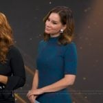 Rebecca's blue paisley knit midi dress on Good Morning America