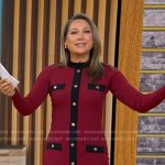 Ginger’s red contrast trim knit dress on Good Morning America