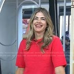Siri Daly’s red short sleeve tee sweater on Today