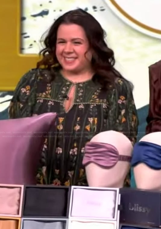 Regina Decicco’s floral print keyhole blouse on The View