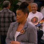 Regina’s geometric print blazer on The Upshaws