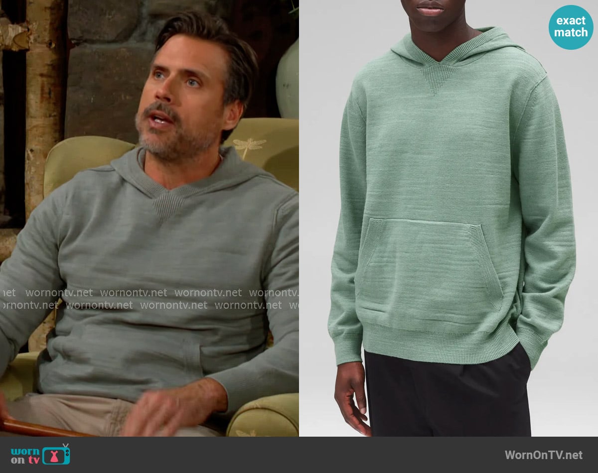 Reigning Champ Laurel Cotton Slub Hoodie worn by Nick Newman (Joshua Morrow) on The Young and the Restless