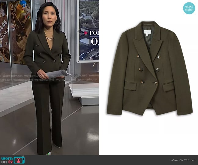 Reiss Priya Blazer in Green worn by Vicky Nguyen on NBC News Daily