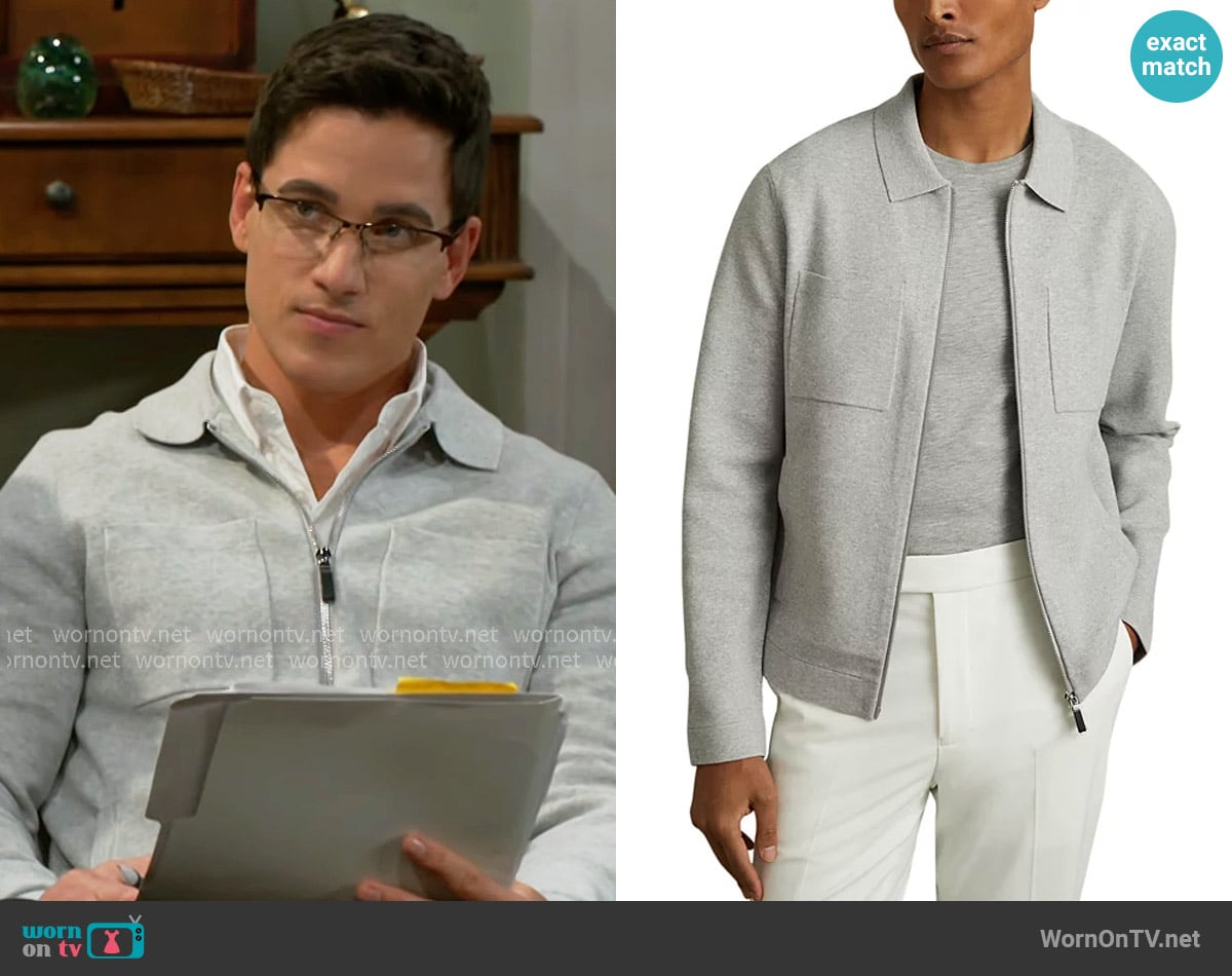 Reiss Rivers Zip Front Jacket worn by Bradley 'Smitty' Smith (Mike Manning) on Beyond the Gates