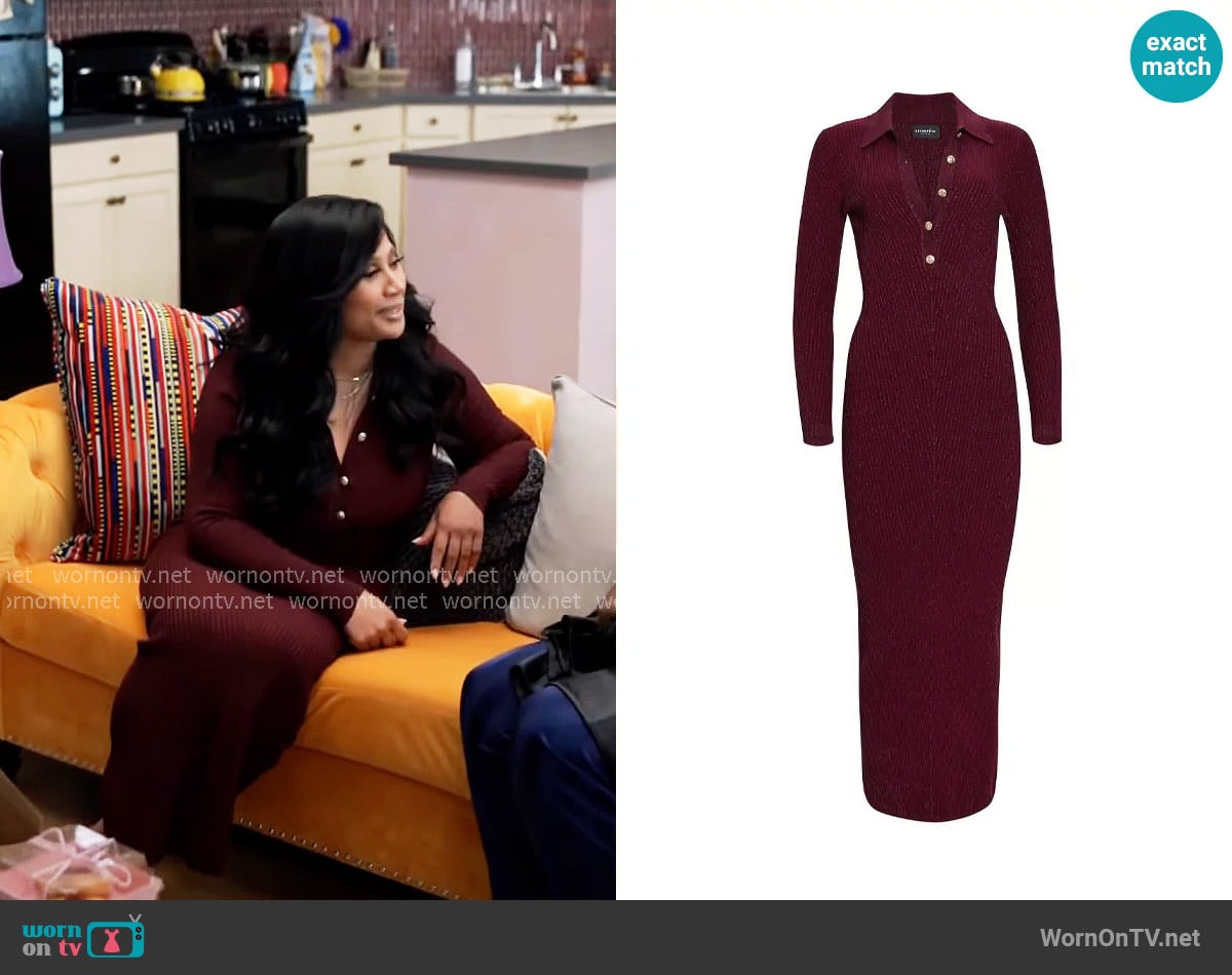 Retrofete Buffy Knit Dress worn by Pam (Angela Beyince) on Tyler Perrys Sistas