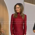 Rhiannon's red satin top and skirt on Good Morning America