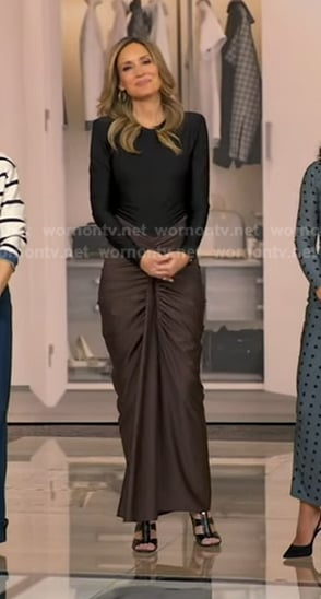 Rhiannon's black and brown maxi dress on Good Morning America