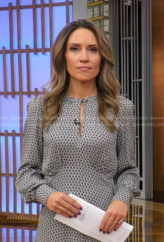 Rhiannon’s grey printed keyhole dress on Good Morning America