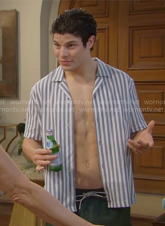 RJ’s striped shirt on The Bold and the Beautiful