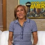 Robin’s blue ribbed knit polo dress on Good Morning America