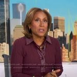 Robin's burgundy ribbed dress on Good Morning America